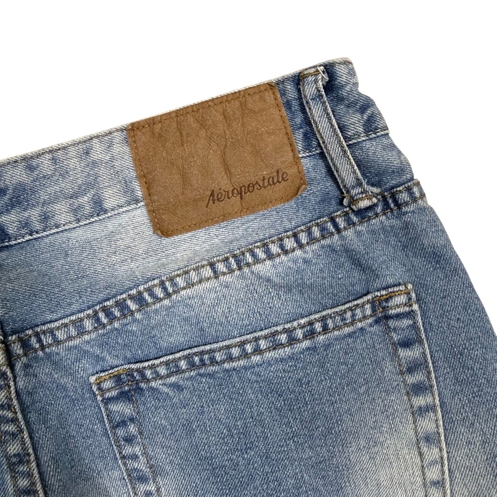 Aeropostale Mens Slim Boot Jeans Light Wash Distressed Denim Size 32x30
